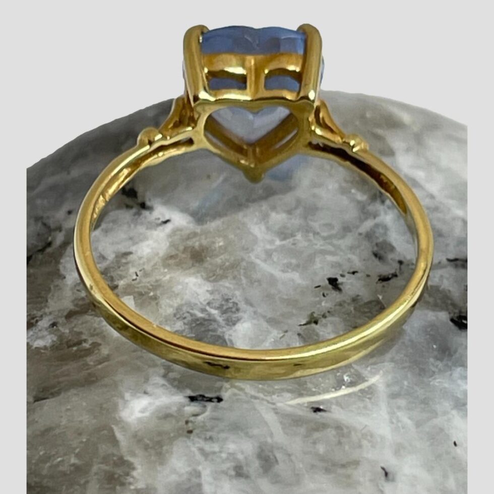 Ring seen from the back showing the stone setting.