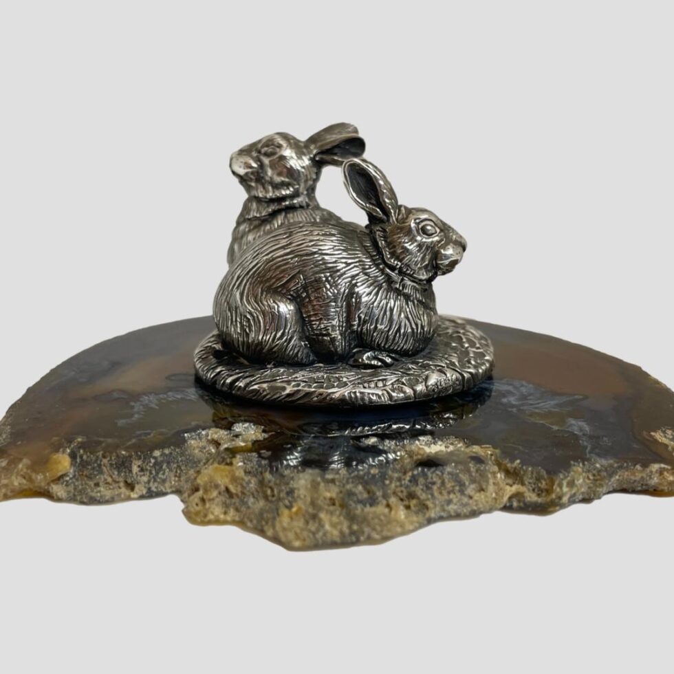 The rabbits in same position again and seen in slightly more close up.