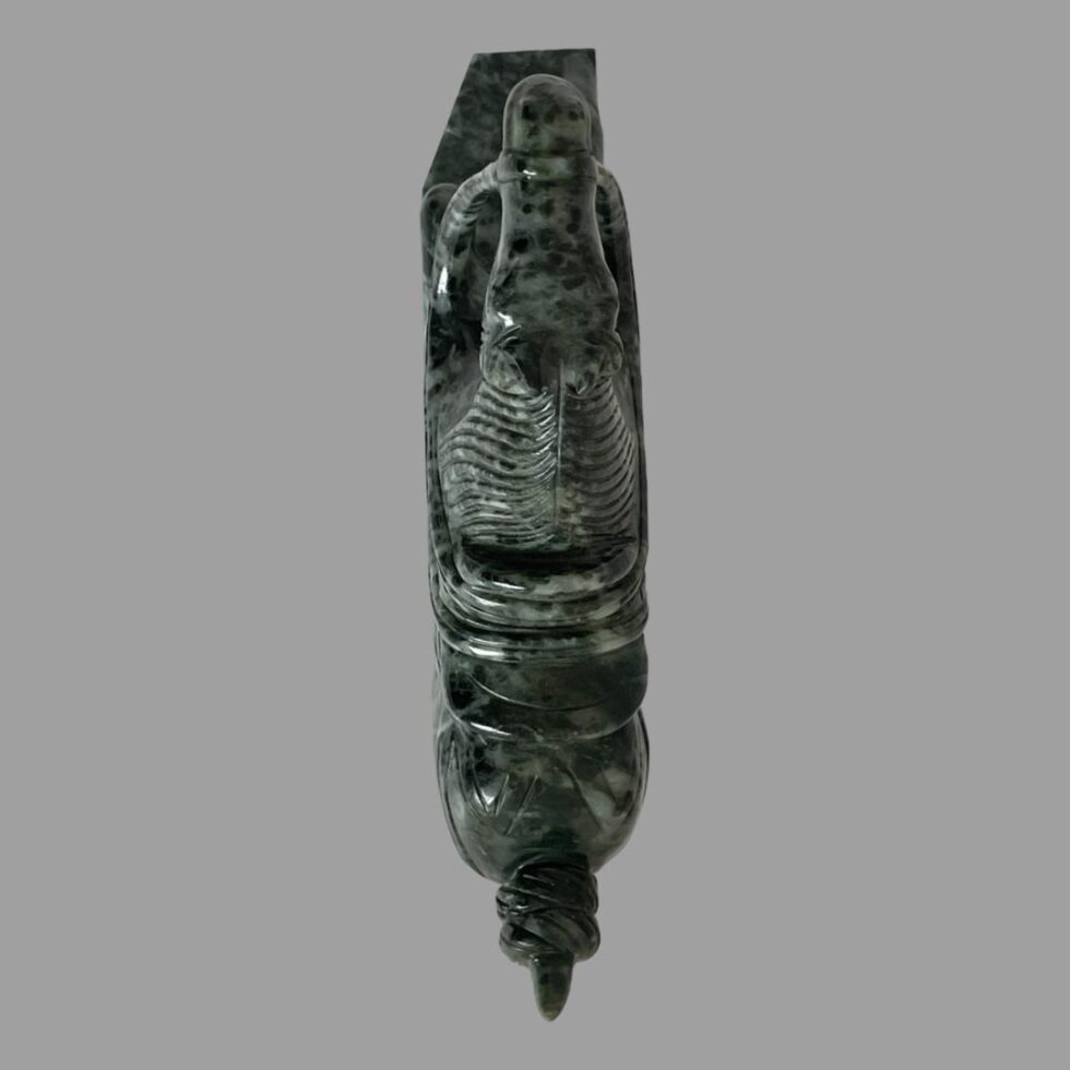 Photo looking straight down at the warrior horse from above. The head end is at the centre top of photo.