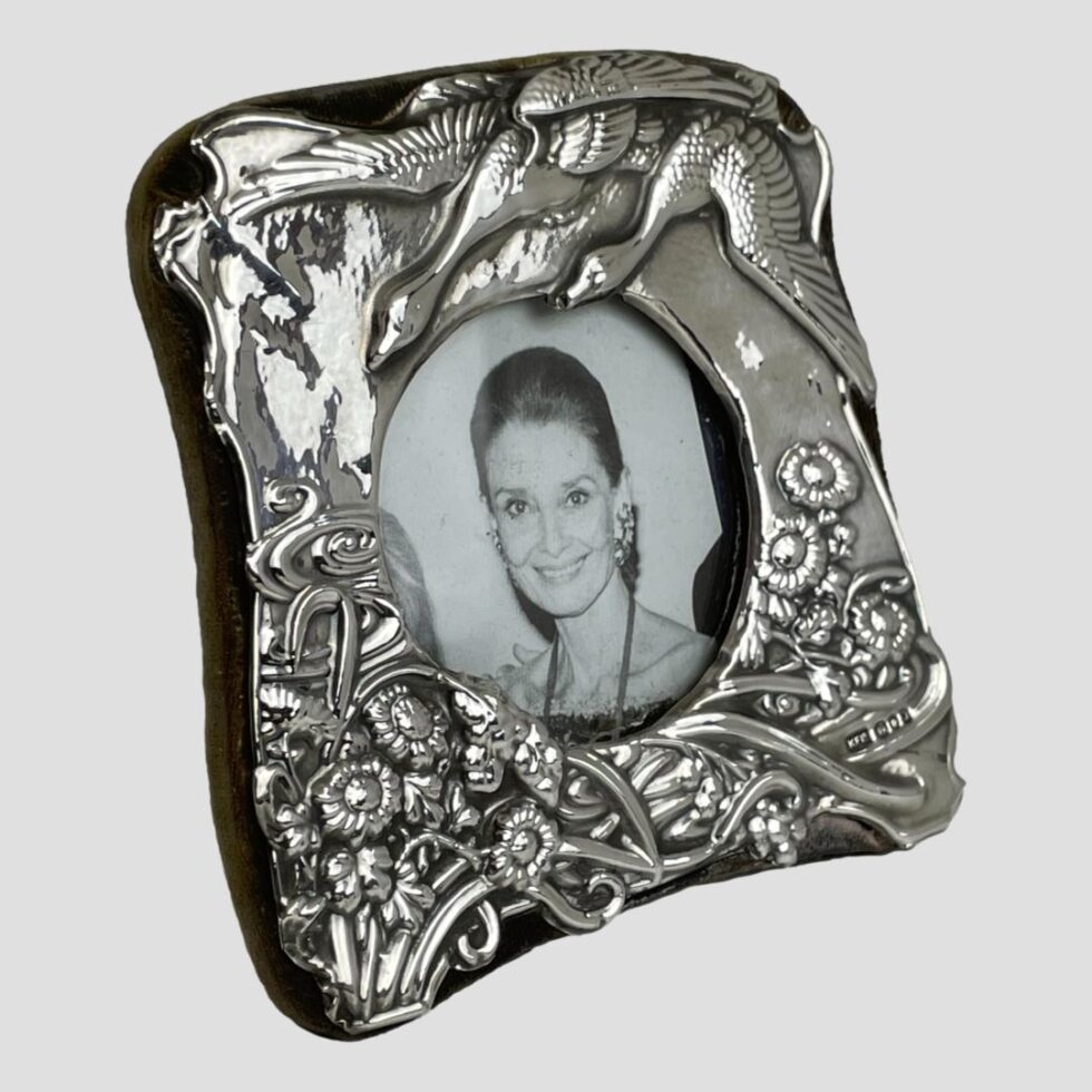 Photo of London silver frame seen with the front facing to the right.