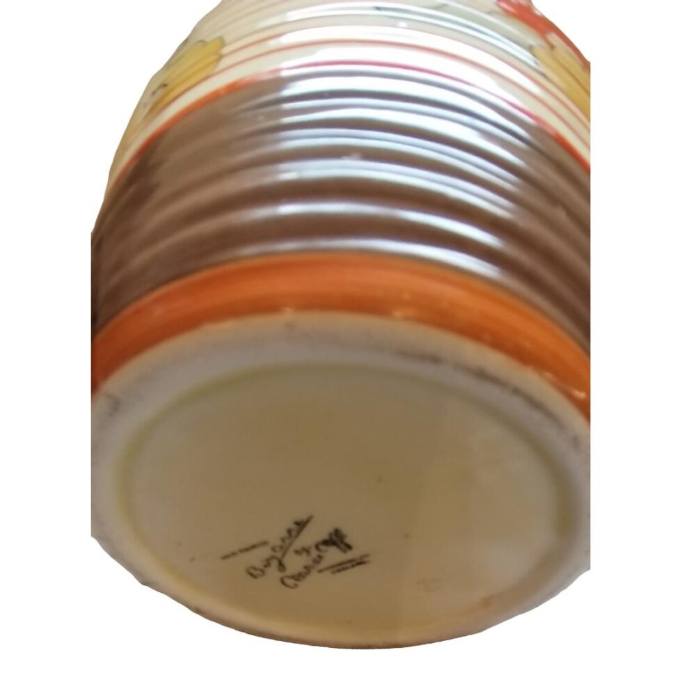 Photo of the base of the jug showing the Clarice Cliff signature mark.