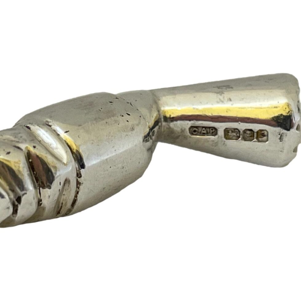 Close up photo of the full hallmark on the back of upper leg.