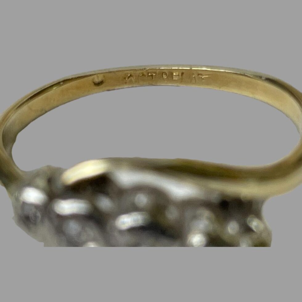 Close up photo of the hallmark on the back of inside band.