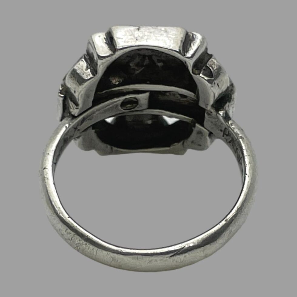 Photo of the ring seen from the back. From this angle, it is possible to see the adjusting mechanism which is housed behind the ring front.