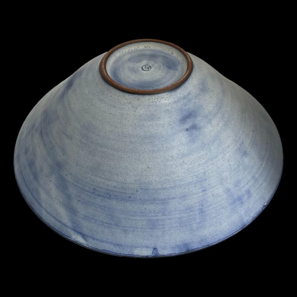 Photo of the animals bowl by Tessa Fuchs show upside down with the base on display.