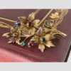 Gold Gemstones Floral Brooch