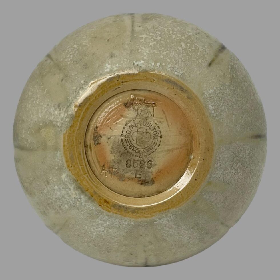 Photo of the base of Ada Tosen vase showing the debossed Royal Doulton stamp.