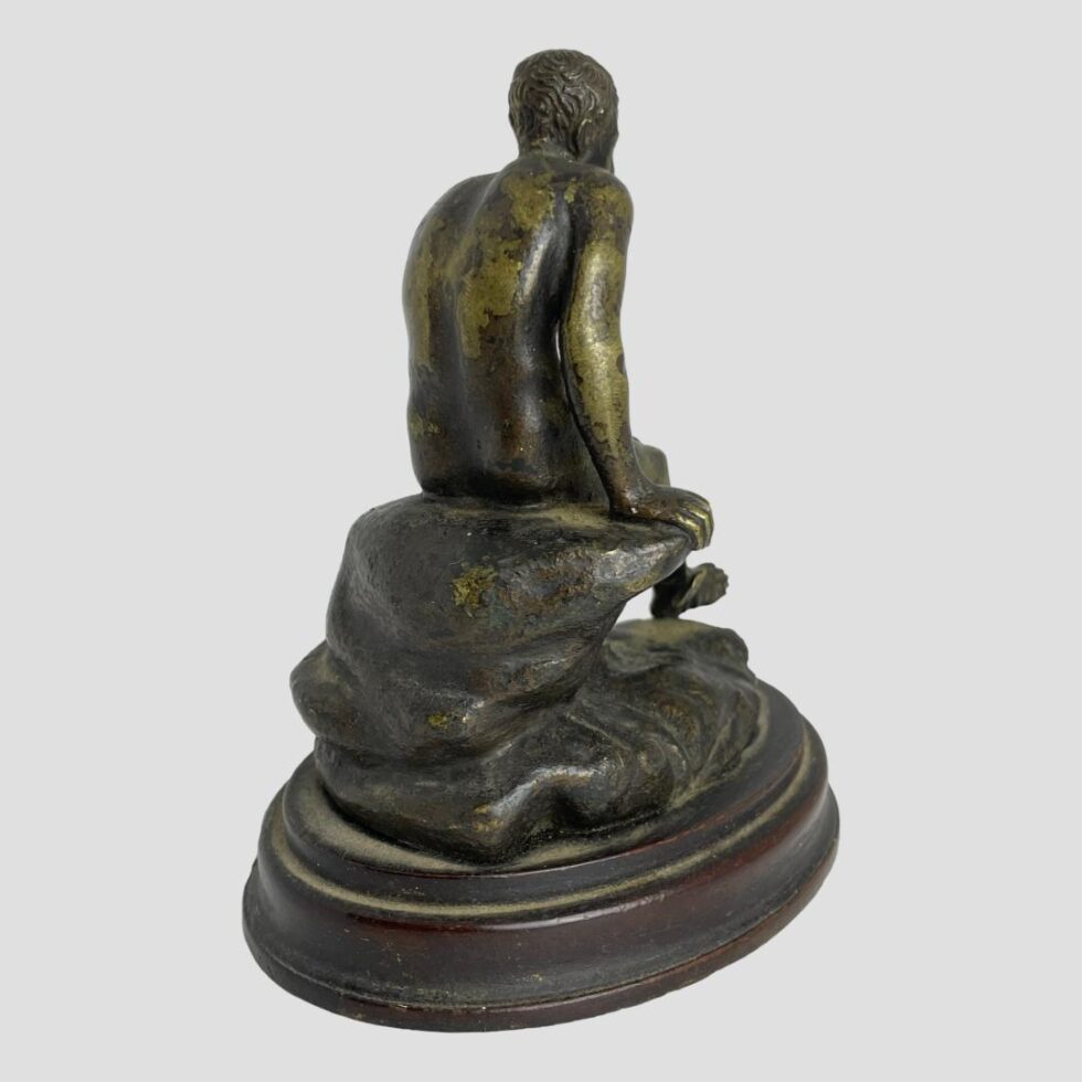 Hermes facing towards the top right corner.