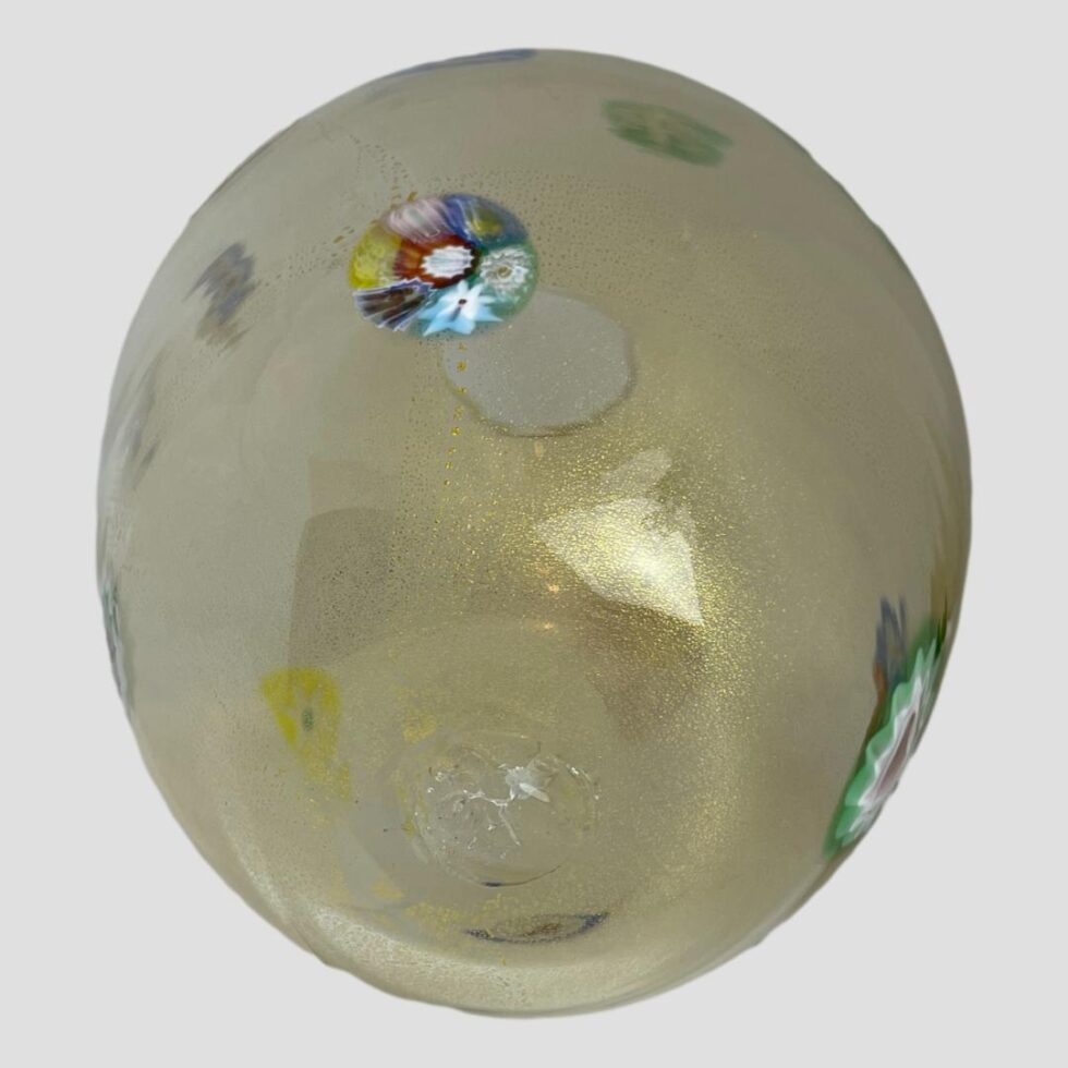 Photo of the vase showing its base showing the pontil mark.