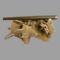 Main photo of gold tipped cigarette holder on top of a rock of natural desert sand rose with the gold tipped rim on the right and the whole length of the holder on display. The tapering from the tip to the mouth end is subtle making it a very elegant looking item fit for Hollywood! A few darker spots and some minor scratches are visible to the Bakelite here.