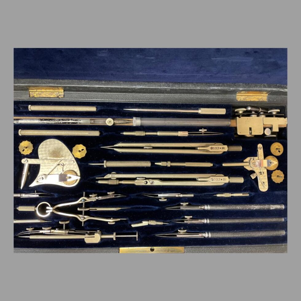 Photo looking straight down onto the centre of the Richter &Co precision set tray with the tools all neatly in place in their slots.
