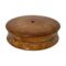 Main photo of turned birchwood snuff box in its complete form with all discs or trays stacked in place and closed. The birchwood has wonderful graining detail and is in good condition.