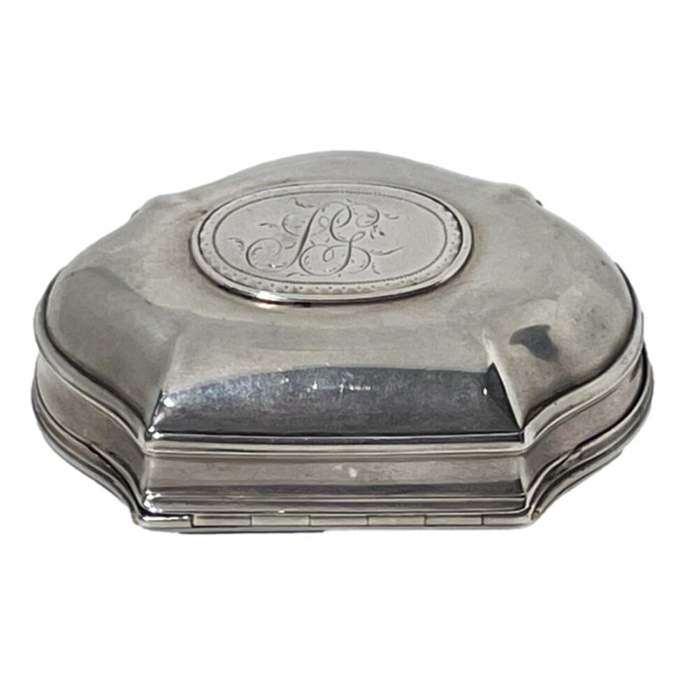 Photo of the base of the box showing the personalisation initials.