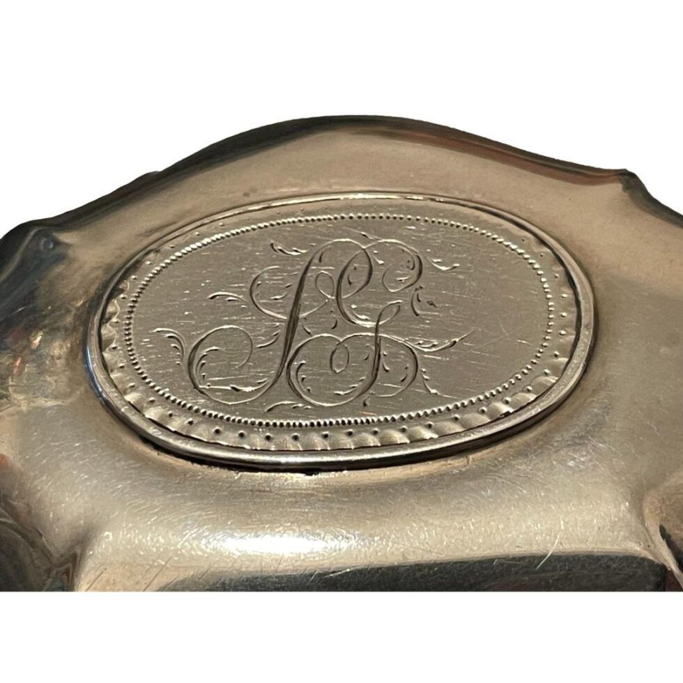 Close up photo of the personalised engraving on the base of the box.