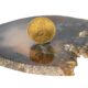 Main photo of 22Kt gold sovereign c1895 displayed on top of a slice of natural agate with the 'old head' portrait of Queen Victoria on display. The coin is displayed upright on the agate.