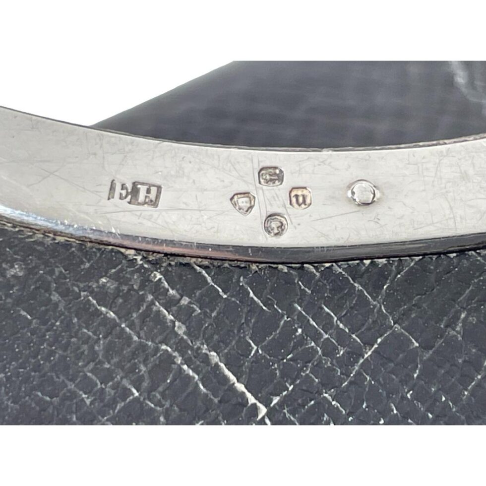 A close up photo of the full sterling silver hallmark shown the right way up!